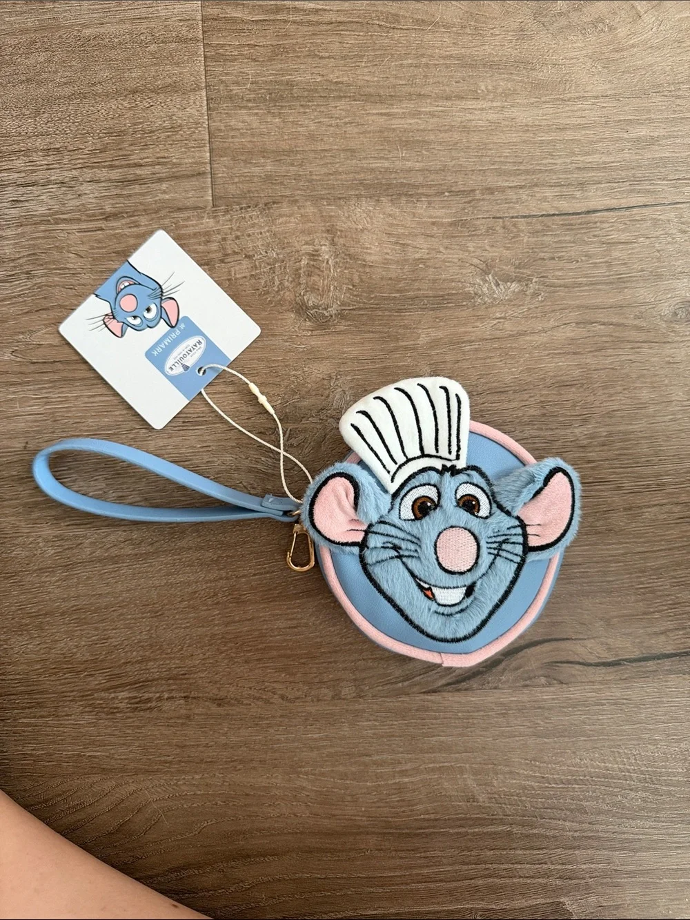 NWT Ratatouille Disney Blue & Pink Chef Mouse Wristlet Coin Pouch - Picture 1 of 4